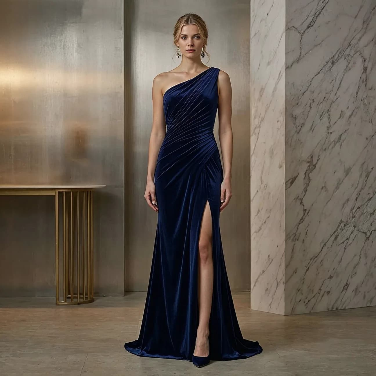 Cowl Back Evening Gown